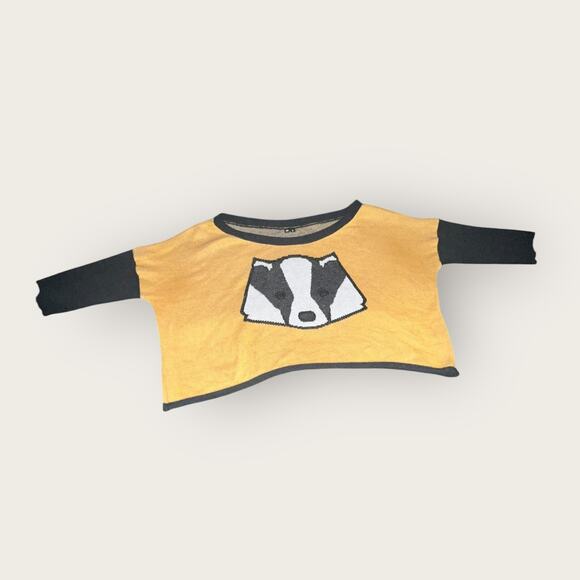 Elhoffer Design Badger Cropped Sweater - XS/S - Mustard Yellow & Black - Picture 5 of 8